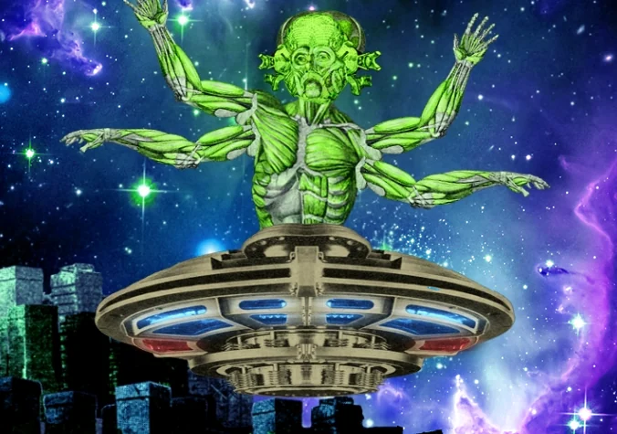 Emperor Zangórax, the Martian DJ emperor, commanding the invasion